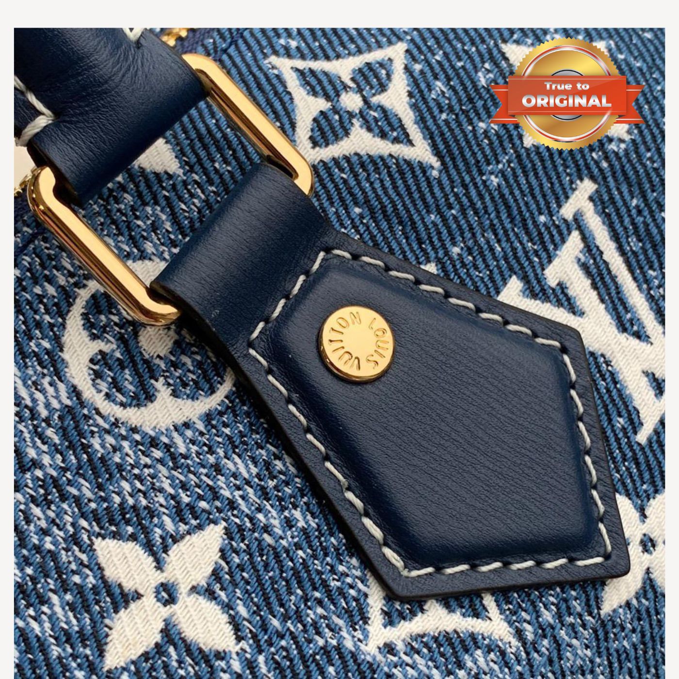[True-to-ORIGINAL] Louis Vuitton Speedy Bandouliere 25 Monogram Denim Jacquard Navy Blue 9.8in/25cm